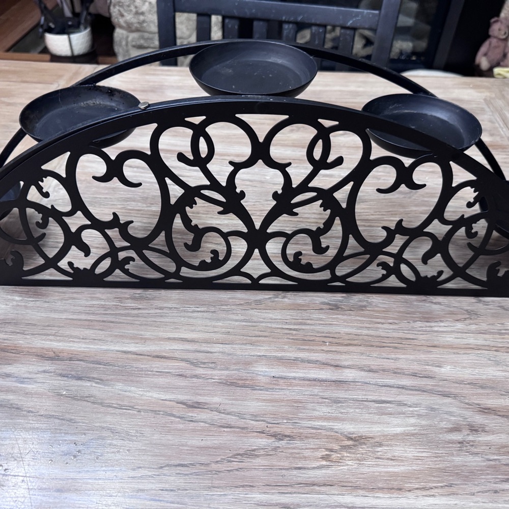 PartyLite Black Metal Candle Holder
